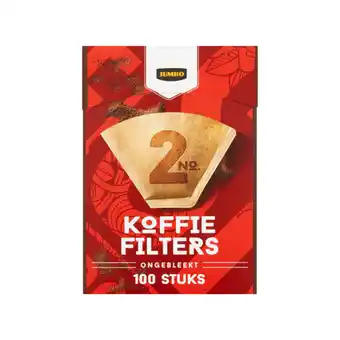 Jumbo Jumbo koffiefilters no. 2 ongebleekt 100 stuks aanbieding