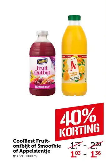 Coop CoolBest Fruit- ontbijt of Smoothie of Appelsientje aanbieding