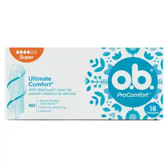 Jumbo O.b. procomfort tampons super 16 stuks aanbieding