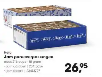 HANOS Her jam portieverpakkingen 216 cups aanbieding