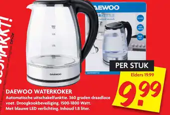 Dekamarkt Daewoo waterkoker 1.8L aanbieding