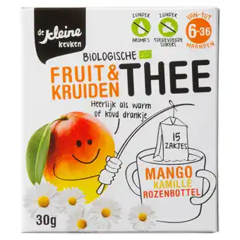 Jumbo De kleine keuken biologische fruit & kruiden thee mango kamille rozenbottel 15 x 2g aanbieding