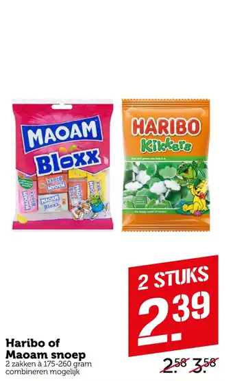 Coop Haribo of Maoam snoep aanbieding