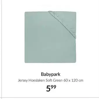 Babypark Babypark jersey hoeslaken soft green 60 X 120 cm aanbieding