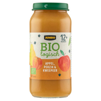 Jumbo Jumbo biologisch appel, perzik & kweepeer 12+ maanden 250g aanbieding