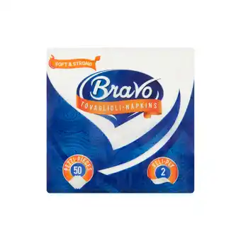 Jumbo Bravo witte 2-laagse servetten 50 stuks aanbieding