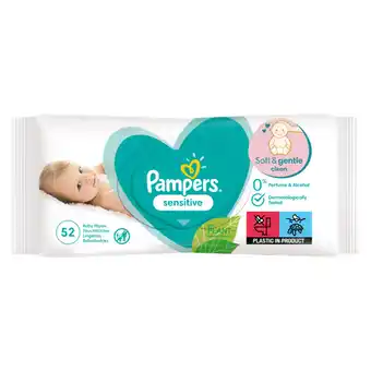 Jumbo Pampers sensitive babydoekjes 1 verpakking = 52 doekjes aanbieding