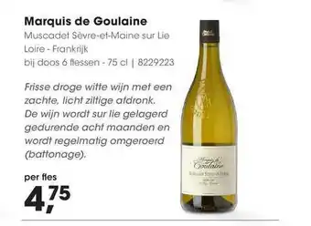 HANOS Marquis de goulaine muscadet sèvre-et-maine sur lie loire aanbieding