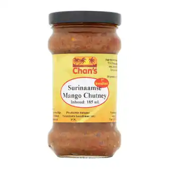 Jumbo Chan's surinaamse mango chutney 185ml aanbieding