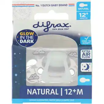 Jumbo Difrax fopspeen natural 12+ maanden nacht aanbieding