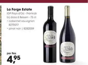 HANOS La forge estate igp pays d'oc cabernet sauvignon of pinot noir aanbieding