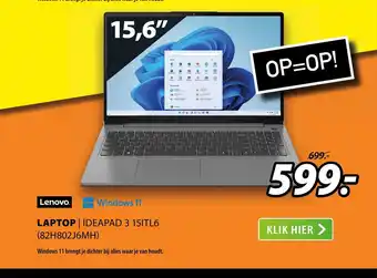 Expert Lenovo Laptop Ideapad 3 15ITL6 (82H802J6MH) 15,6" aanbieding