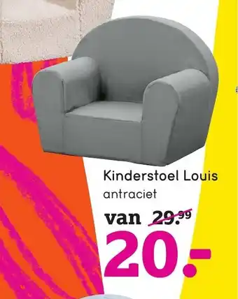 Leen Bakker Kinderstoel Louis antraciet aanbieding