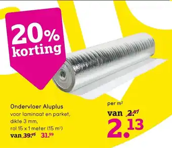 Leen Bakker Ondervloer Aluplus 15 x 1 meter aanbieding