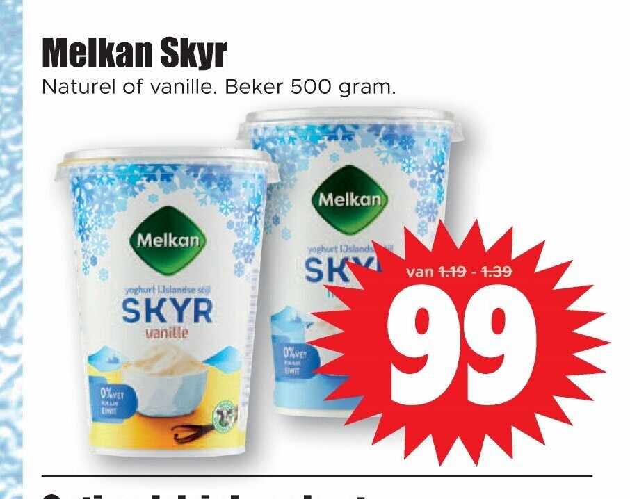 Dirk Melkan Skyr Beker 500 gram aanbieding