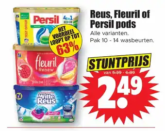 Dirk Reus, Fleuril of Persil pods Alle varianten pak 10-14 wasbeurten aanbieding