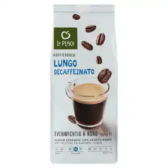 Jumbo La place koffiebonen lungo decaffeinato 500g aanbieding