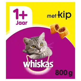 Jumbo Whiskas 1+ adult droge brokjes kip kattenvoer 800g aanbieding