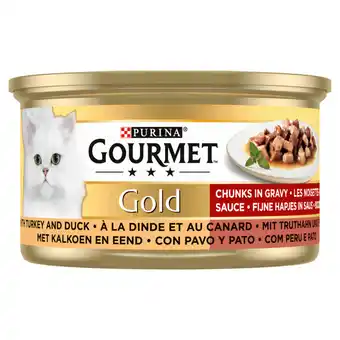 Jumbo Purina® gourmet gold fijne hapjes in saus met kalkoen en eend 85g aanbieding