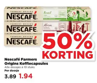 PLUS Nescafe Farmers Origins Koffiecapsules 10 stuks aanbieding