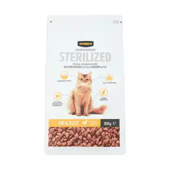 Jumbo Jumbo volledig diervoeder katten gesteriliseerd kip & rijst 800g aanbieding