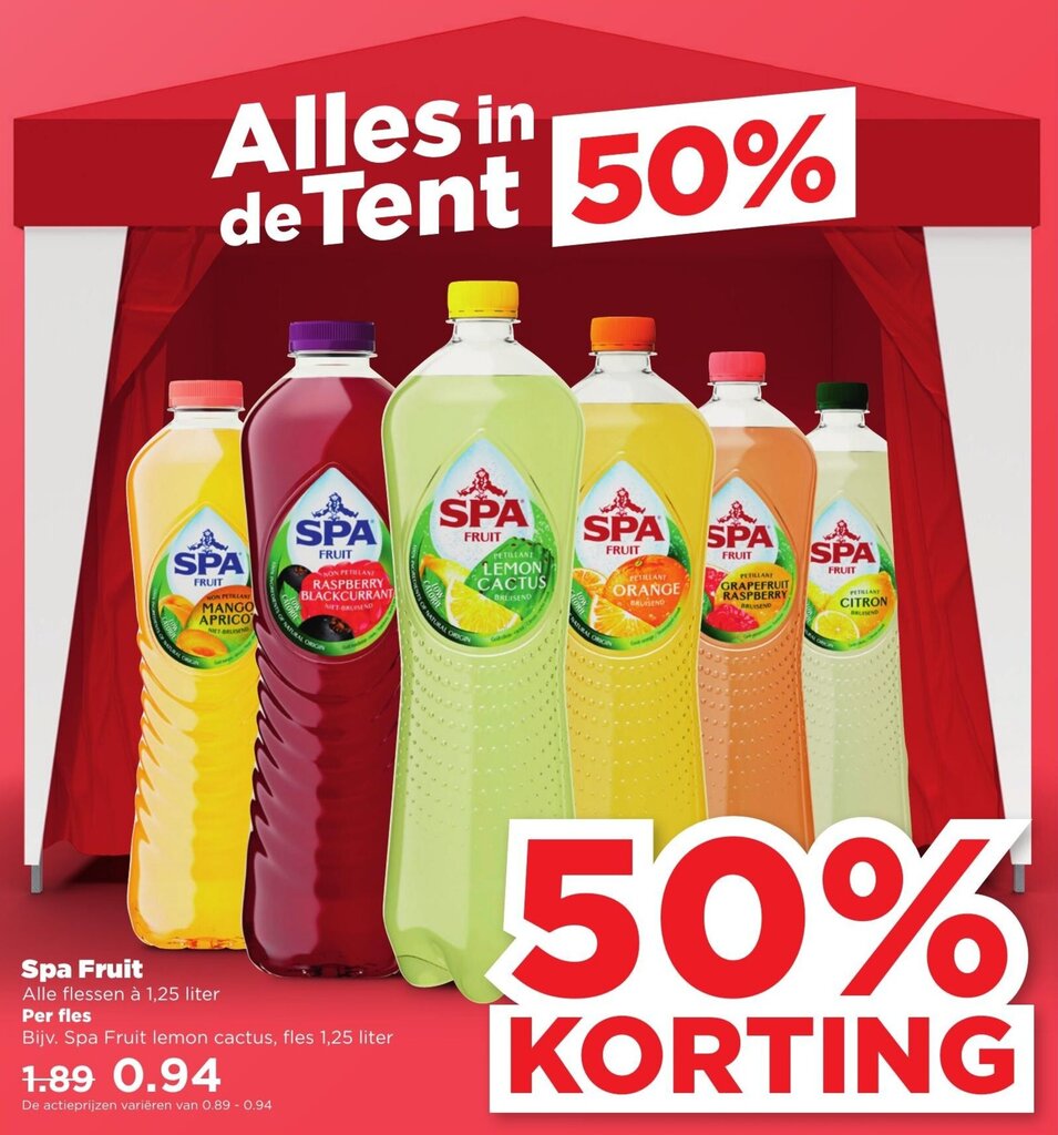 Spa Fruit lemon cactus 1,25 liter aanbieding bij PLUS