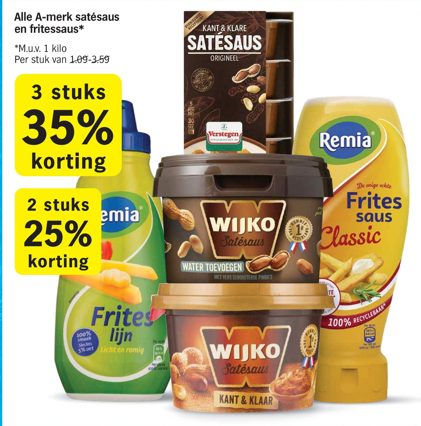 Alle amerk satésaus en fritessaus* aanbieding bij Albert Heijn