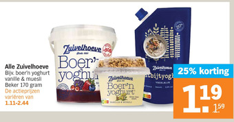 Albert Heijn Alle zuivelhoeve aanbieding