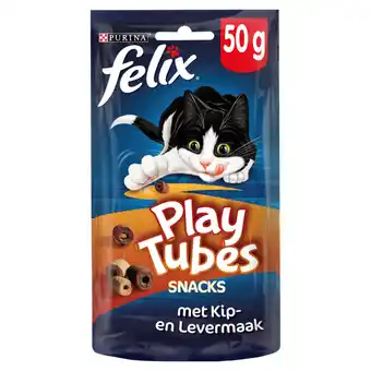 Jumbo Felix play tubes met kip- en leversmaak kattensnack 50g aanbieding