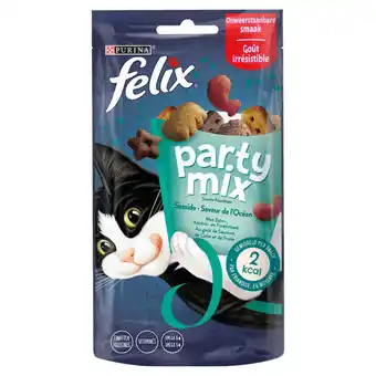 Jumbo Purina® felix party mix snacks seaside met zalm-, koolvis- & forelsmaak 60g aanbieding