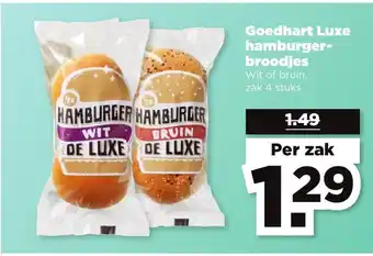 PLUS Goedhart Luxe hamburgerbroodjes 4 stuks aanbieding