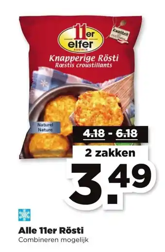 PLUS Alle 11er Rosti 2 zakken aanbieding