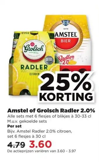 PLUS Amstel Radler 2.0% citroen 6 x 30 cl aanbieding