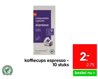 HEMA Koffiecups espresso - 10 stuks aanbieding