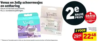 Kruidvat Venus en jolly scheermesjes en ontharing aanbieding