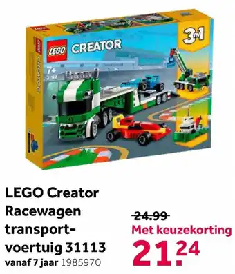 Intertoys LEGO CREATOR Racewagen transportvoertuig 31113 aanbieding