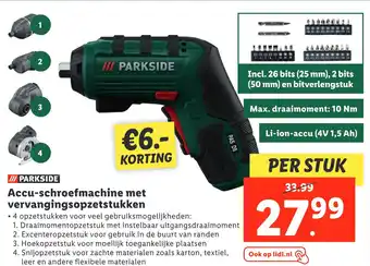 Lidl Accu-schroefmachine met vervangingsopzetstukken aanbieding