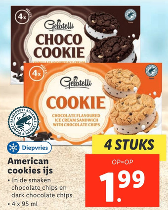 Lidl American cookies ijs aanbieding