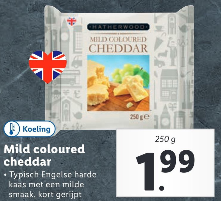 Mild coloured cheddar aanbieding bij Lidl