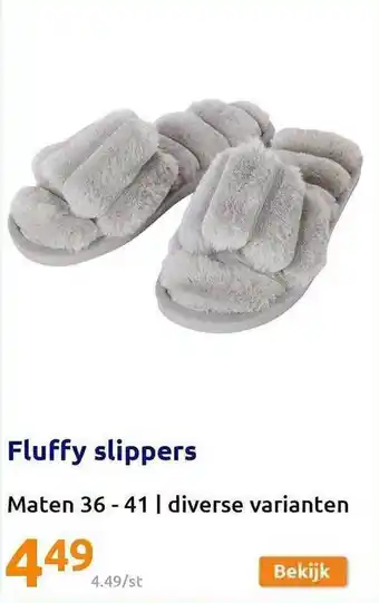 Action Fluffy slippers aanbieding