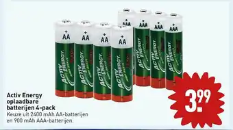 ALDI Activ energy oplaadbare batterijen 4-pack aanbieding