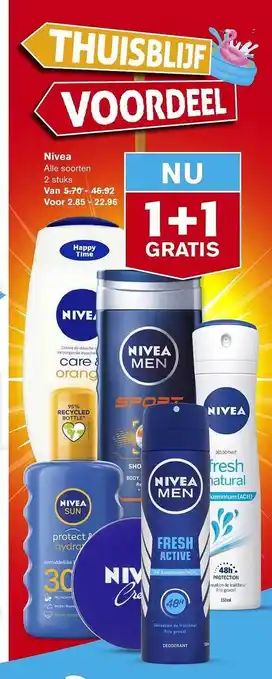 Hoogvliet Nivea 1+1 gratis aanbieding