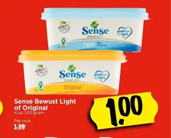 Vomar Voordeelmarkt Sense Bewust Light of Original kuip 250 gram per stuk aanbieding