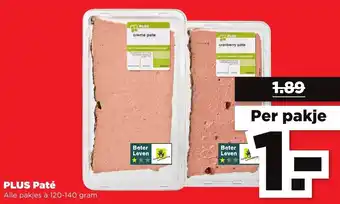 PLUS PLUS  Pate 120-140g aanbieding