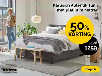 Beter Bed Kårlsson Autentik Tunn met platinum matras aanbieding