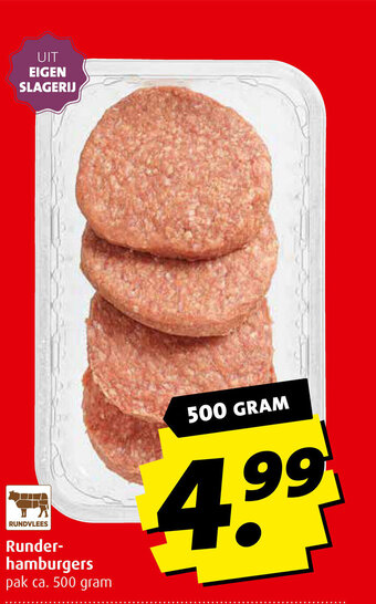 Boni Runder-hamburgers 500 gram aanbieding