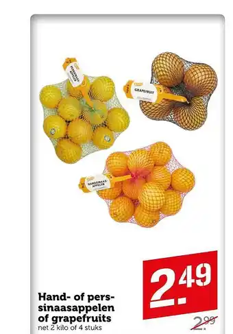 Coop Hand- of perssinaasappelen of grapefruits aanbieding