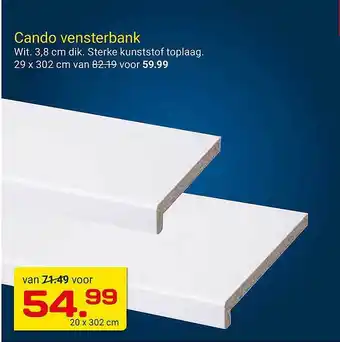 Kluswijs Cando vensterbank aanbieding