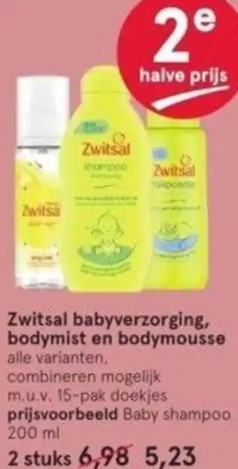 Etos Zwitsal babyverzorging, bodymist en bodymousse aanbieding