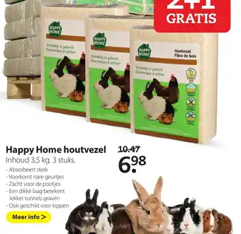 Pets Place Happy Home Houtvezel 3*3.5kg aanbieding